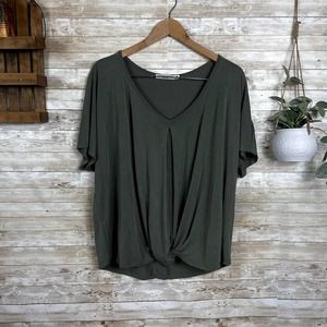 Chance or Fate Women's Dusty Olive Oversized Shirt‎ Size Medium